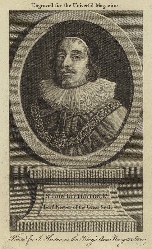 Sir Edward Littleton, lord strážce Velké pečeti od English School