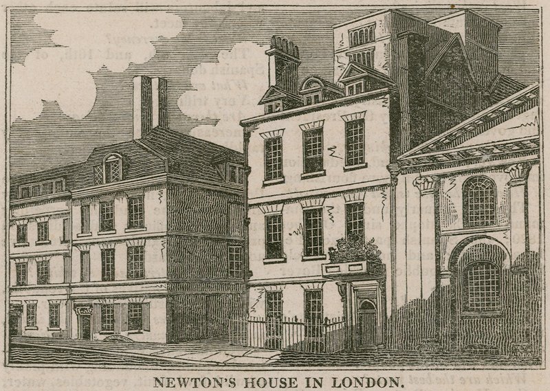 Sir Isaac Newtons House, St Martins Street, Leicester Square v Londýně od English School