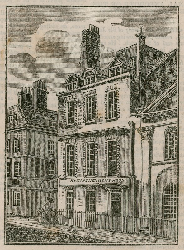 Sir Isaac Newtons House, St Martins Street, Leicester Square v Londýně od English School