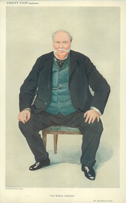 Sir John E A Murray Scott, The Wallace Collection, 14. dubna 1909, karikatura Vanity Fair od English School