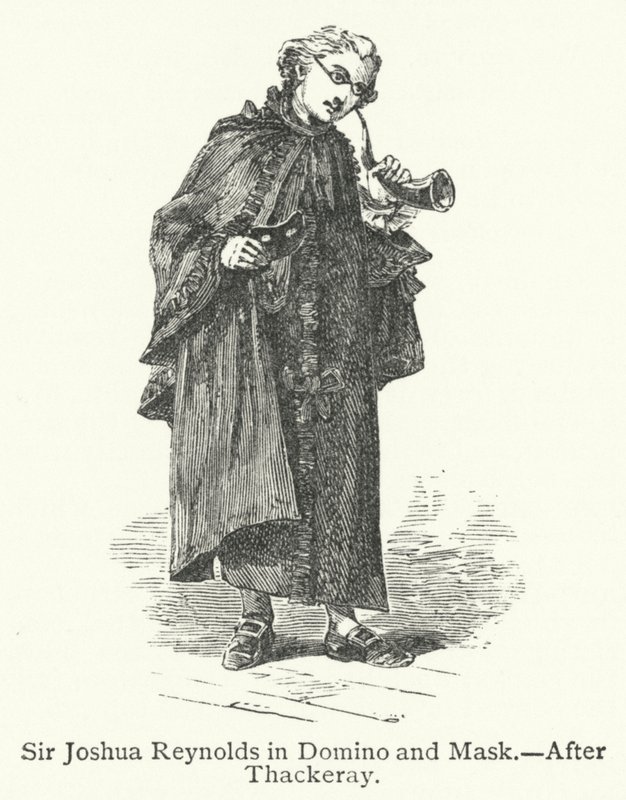 Sir Joshua Reynolds v Dominu a masce (rytina) od English School