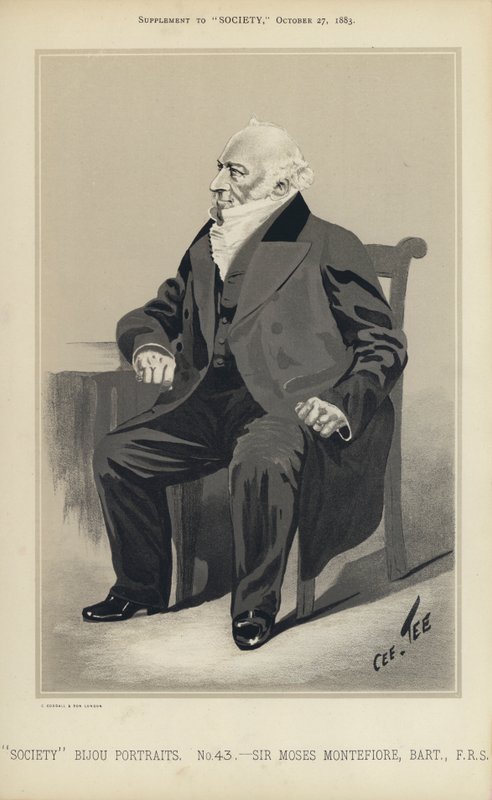 Sir Moses Montefiore (barevná litografie) od English School