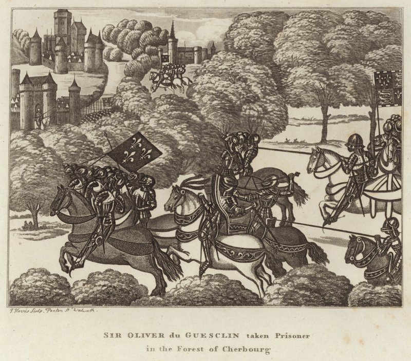 Sir Oliver du Guesclin byl zajat v Cherbourgském lese od English School