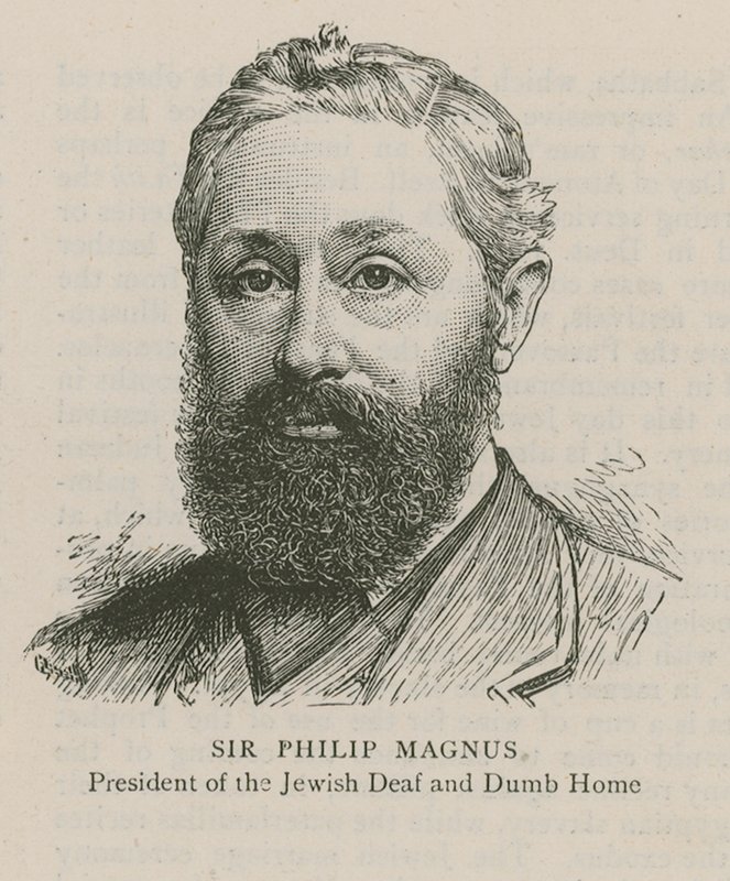 Sir Philip Magnus, prezident židovského hluchoněmého domova od English School