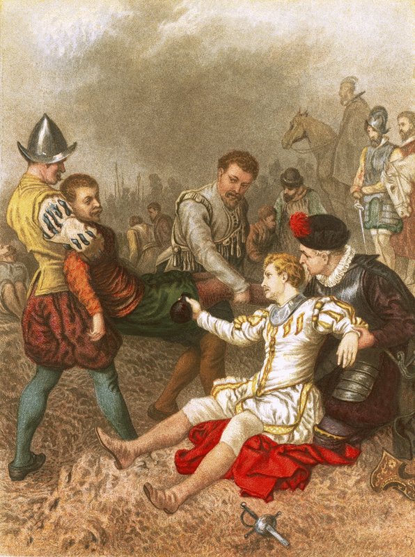 Sir Philip Sidney v Zutphenu od English School