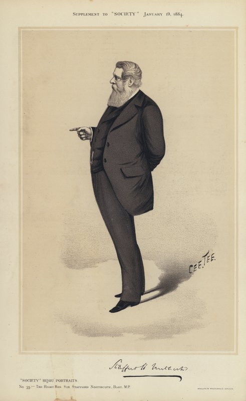Sir Stafford Northcote, MP (barevná lito) od English School