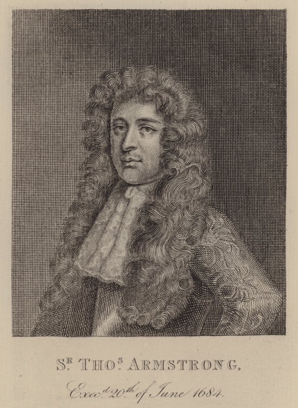 Sir Thomas Armstrong, anglický voják a politik (rytina) od English School