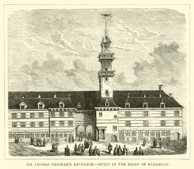 Sir Thomas Greshams Exchange, postavený za vlády Alžběty od English School