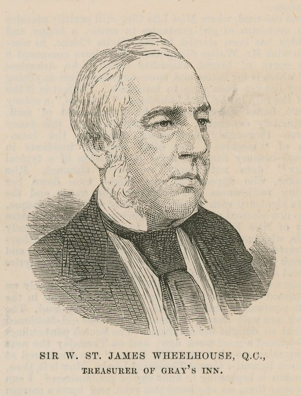 Sir W St James Wheelhouse, pokladník Grays Inn od English School