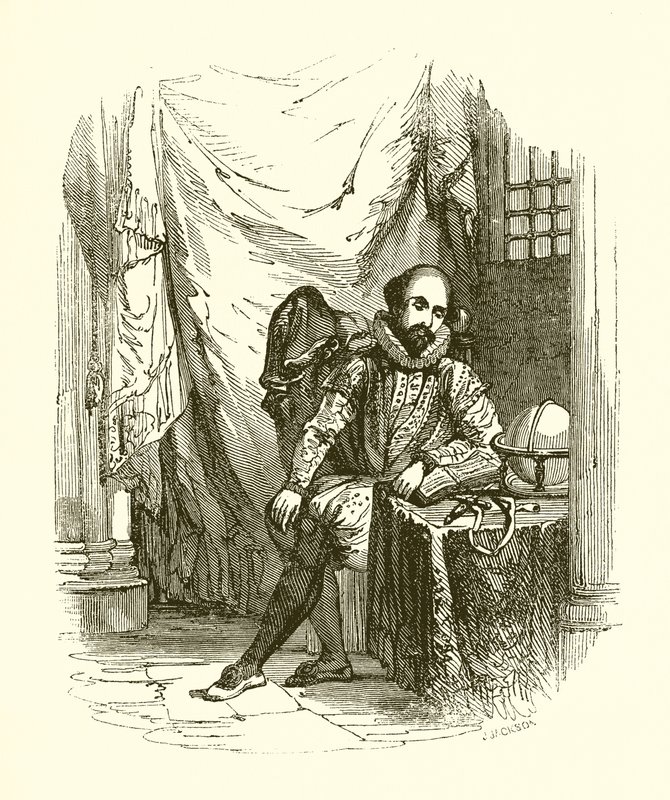 Sir Walter Raleigh ve věži od English School