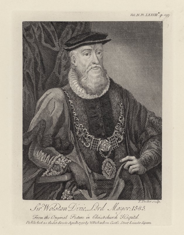 Sir Wolstan Dixie (rytina) od English School
