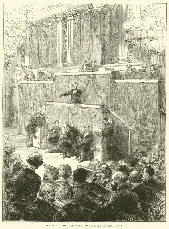 Zasedání delegáta vlády v Bordeaux, prosinec 1870 od English School