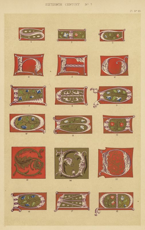Šestnácté století (chromolitho) od English School