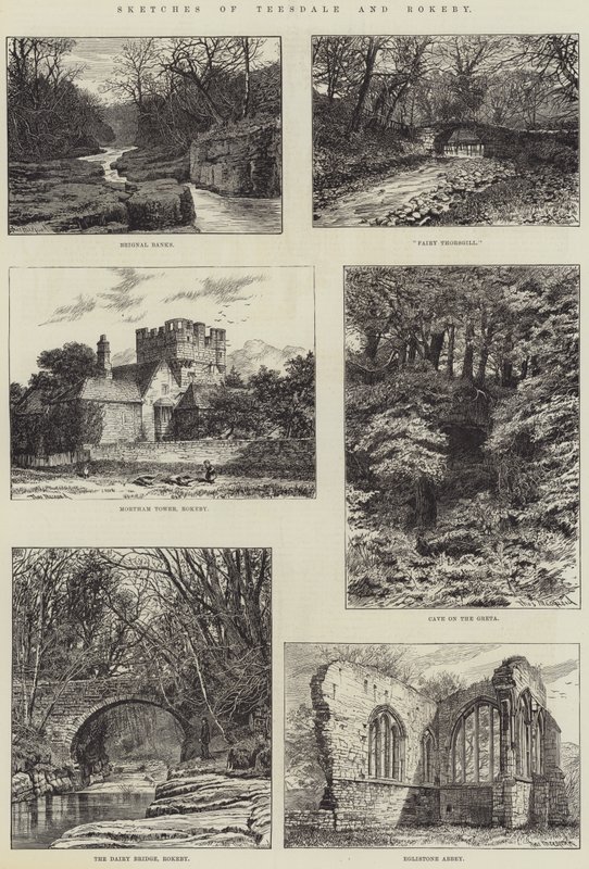 Sketches of Teesdale a Rokeby (rytina) od English School