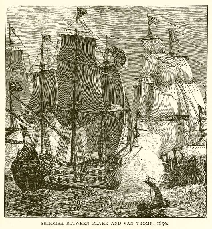 Potyčka mezi Blakem a Van Trompem, 1650 od English School
