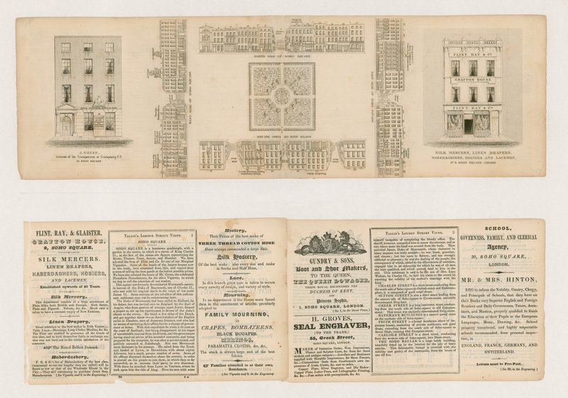 Soho Square, Talliss London Street Views, c 1838 od English School