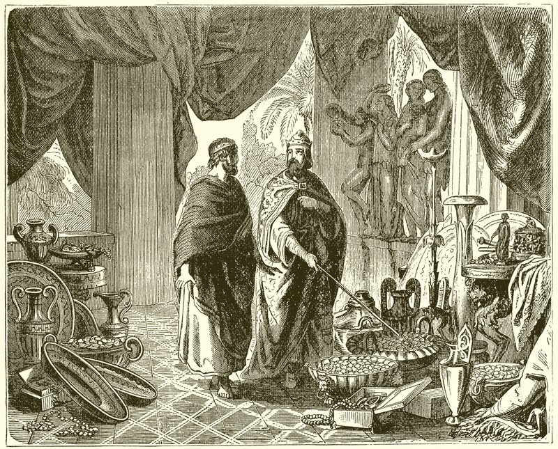 Solon v pokladnici Croesus od English School