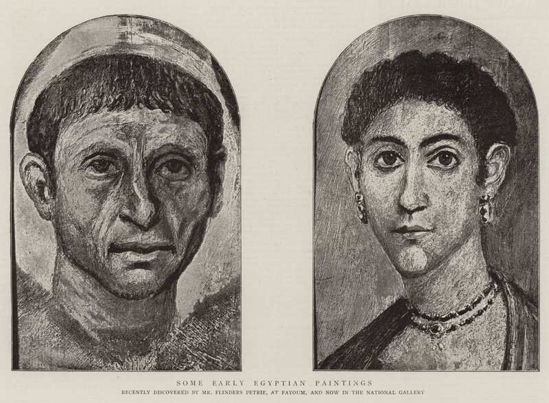 Některé raně egyptské malby (rytina) od English School
