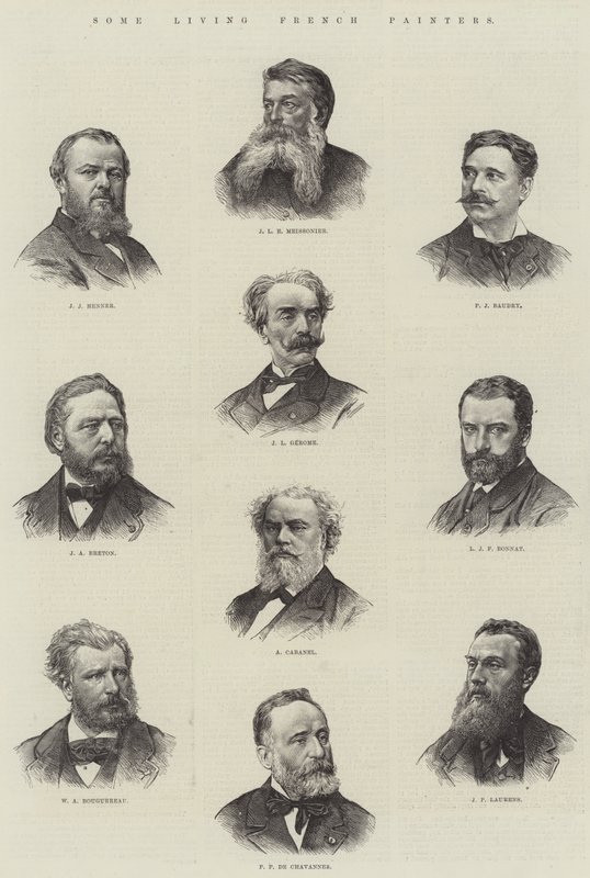 Někteří žijící francouzští malíři (rytina) od English School