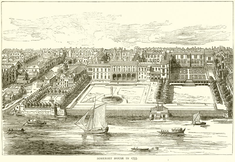 Somerset House v roce 1755 od English School