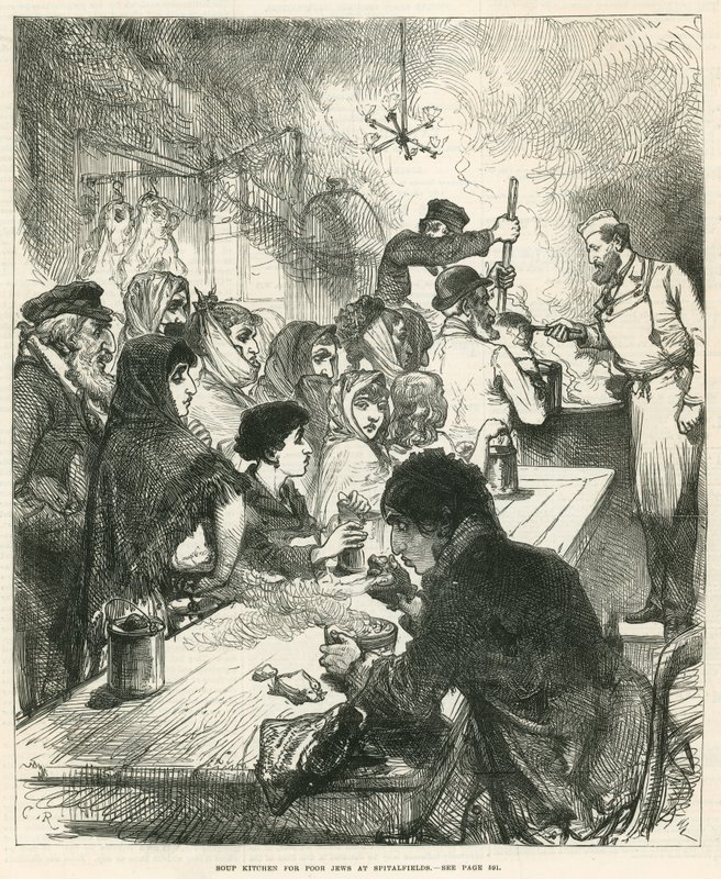 Vývařovna pro chudé židy v Spitalfields v Londýně od English School