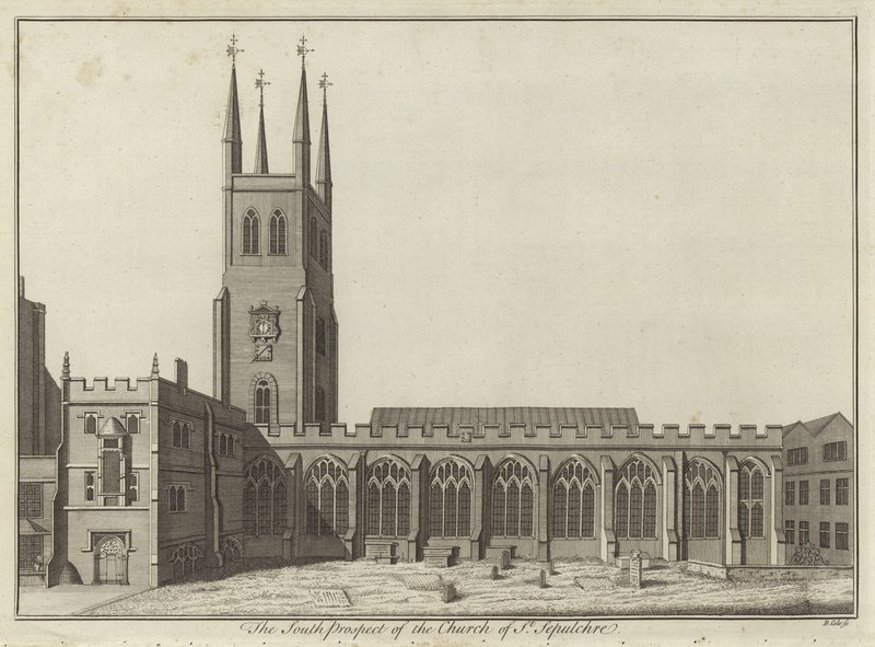 South Prospect of the Church of St Sepulchre, London od English School