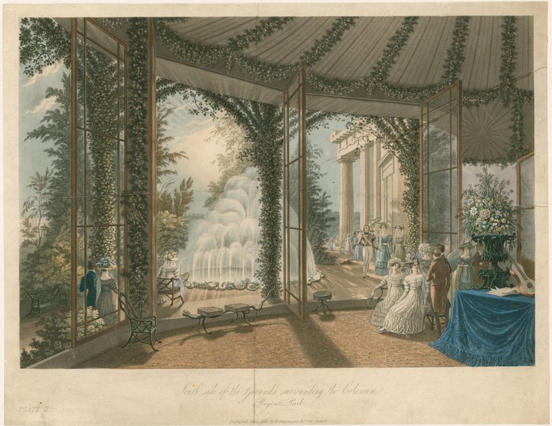 Jižní strana areálu kolem Colosea, Regents Park od English School