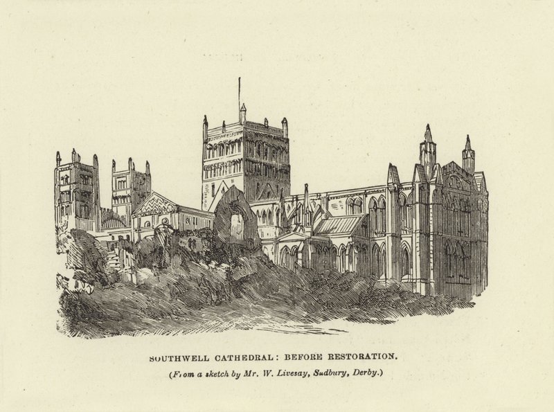 Southwell Cathedral, před restaurováním od English School
