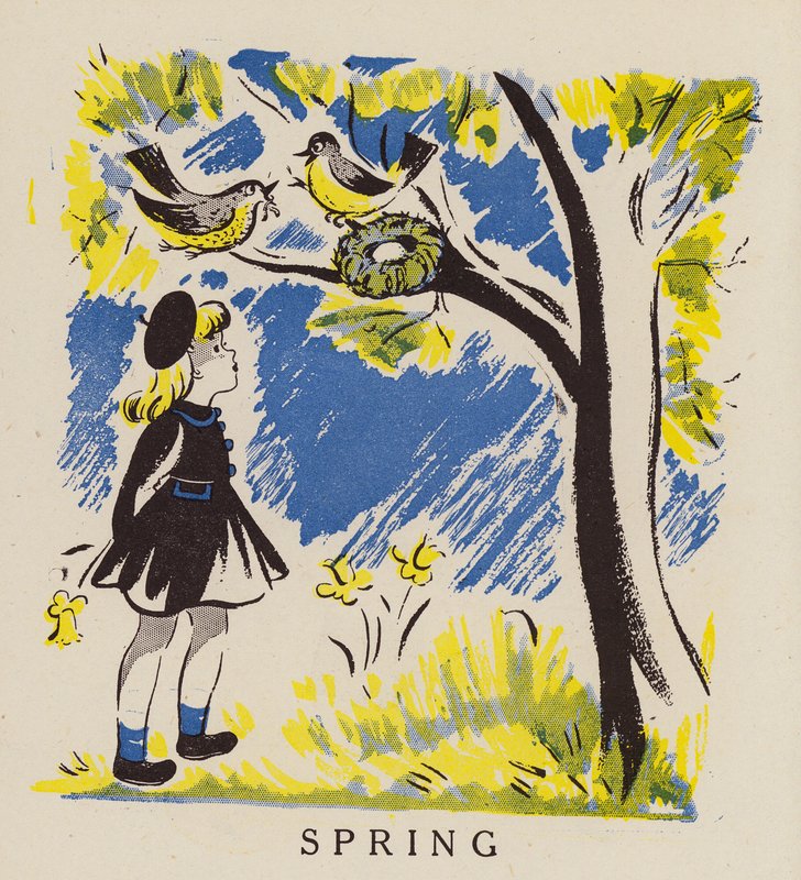 Jaro (barevná litografie) od English School