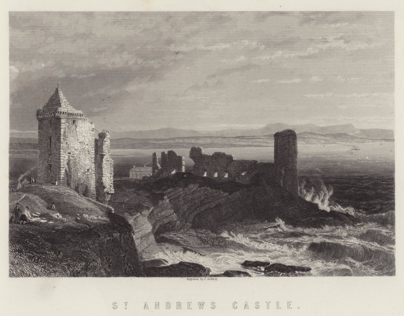 St Andrews Castle (rytina) od English School