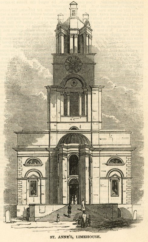 Kostel St Annes, Limehouse, Londýn od English School