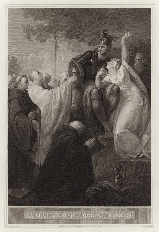 Svatý Augustin před Ethelbertem od English School