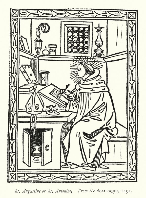 Svatý Augustin nebo svatý Antonino, ze Soliloquii od English School