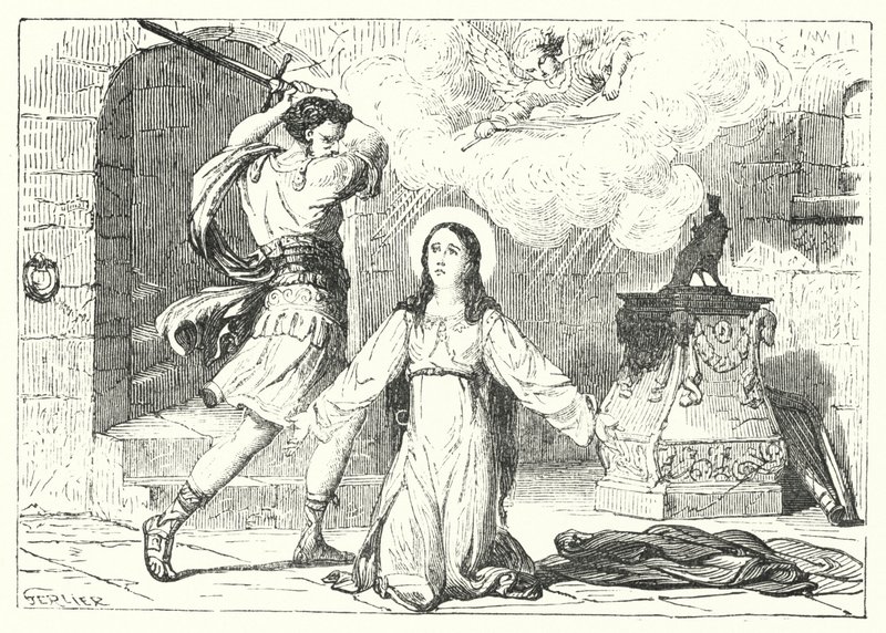St Cecilia (rytina) od English School