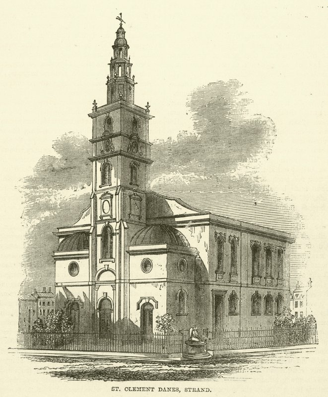 St Clement Danes, Strand (rytina) od English School