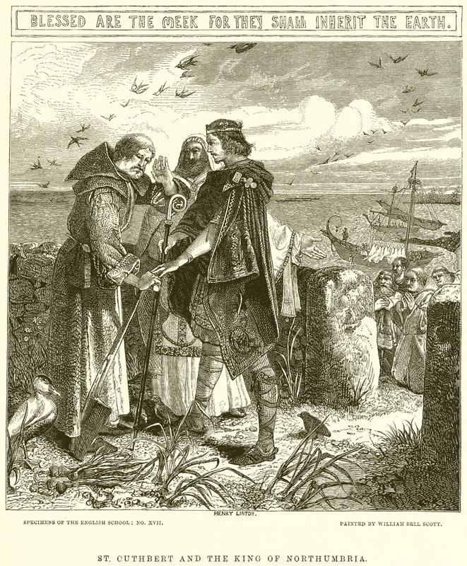 St. Cuthbert a král Northumbrie od English School