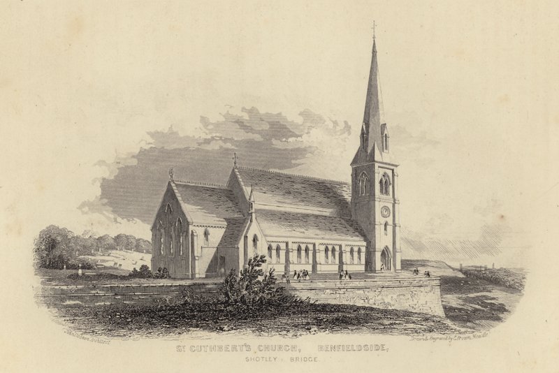 Kostel svatého Cuthberta, Shotley Bridge, Benfieldside, Durham od English School