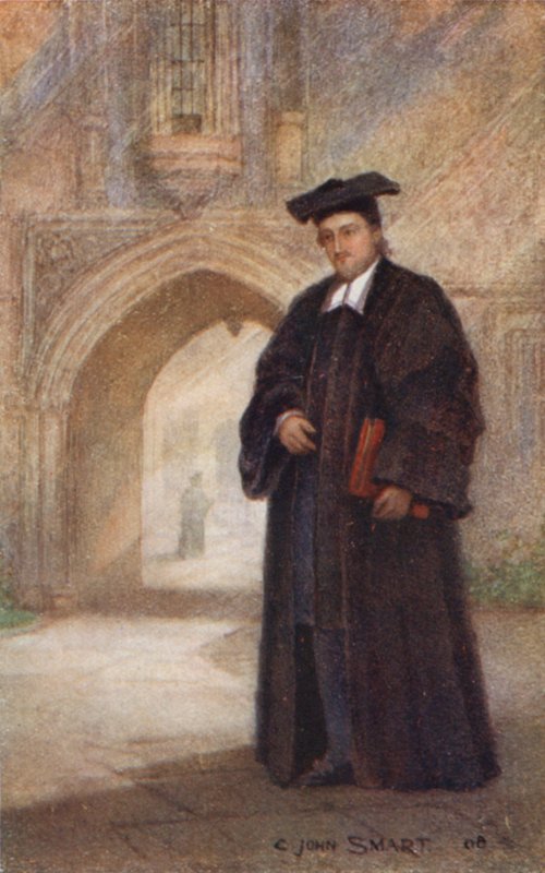 Svatý Edmund Campion: Jana v Oxfordu (barevná litografie). od English School