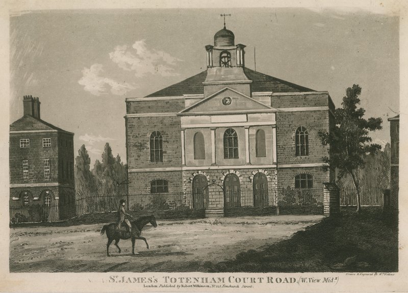 St Jamess Chapel, Tottenham Court Road, Londýn od English School