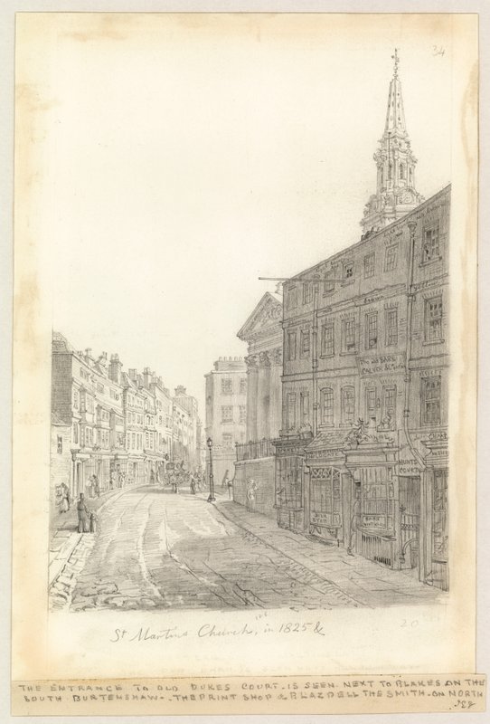 Kostel svatého Martina v roce 1825 od English School