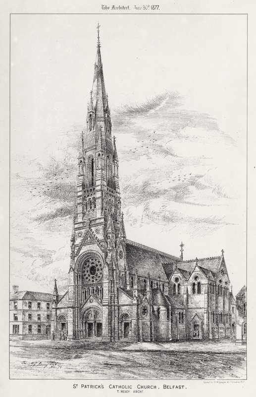 Katolický kostel svatého Patrika, Belfast (rytina) od English School
