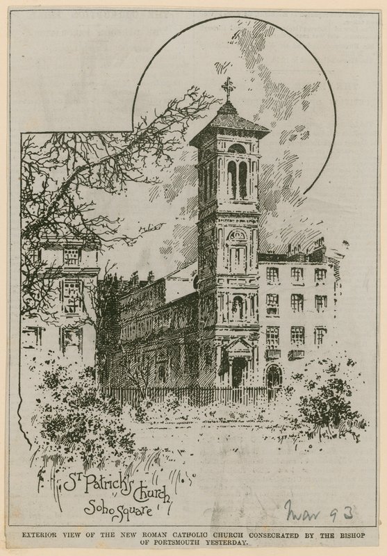 Kostel svatého Patrika, Soho Square od English School
