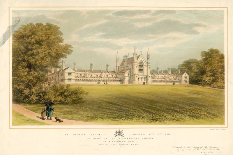 Nemocnice St Peters byla založena 2. října 1618 a přestavěna společností Fishmongers Company ve Wandsworth, Surrey od English School