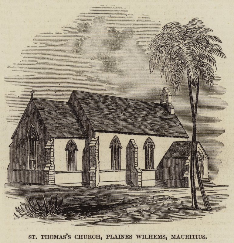 Kostel svatého Tomáše, Plaines Wilhems, Mauritius (rytina) od English School
