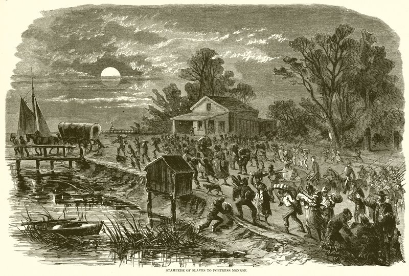 Stampede of Slaves to Fortress Monroe od English School