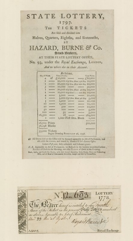 Státní loterie, 1797 od English School