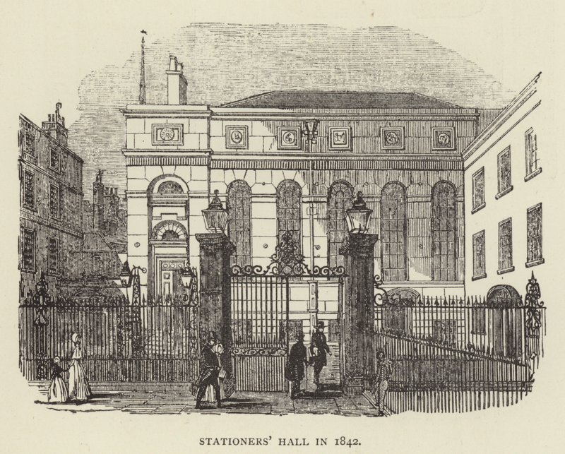 Papírnický sál v roce 1842 (rytina) od English School