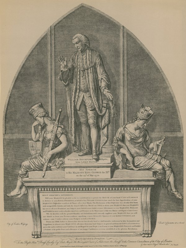 Socha Williama Beckforda v Guildhall, Londýn od English School