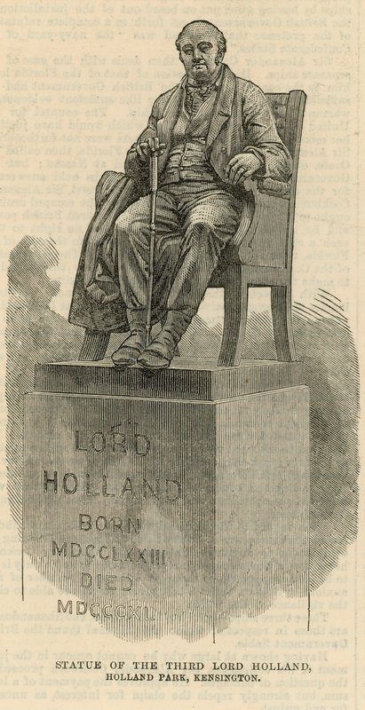 Socha třetího lorda Hollanda v Holland Park, Kensington od English School