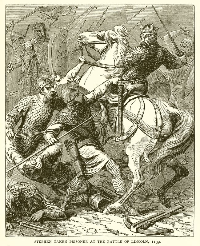 Stephen byl zajat v bitvě u Lincolnu, 1139 od English School